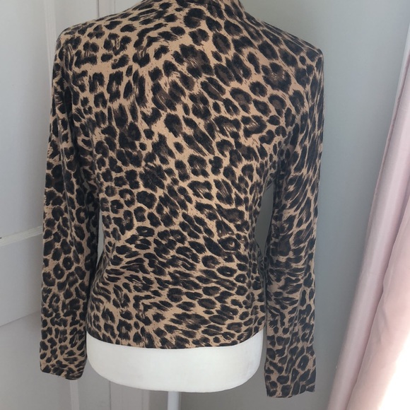INC Leopard Print Wrap Sweater Sz. XL NWOT - Picture 2 of 4